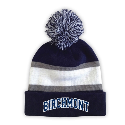 BIRCHMONT STRIPED BEANIE WITH POM