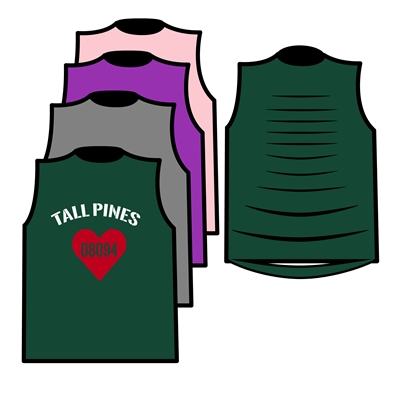 TALL PINES CUSTOM DESIGN MUSCLE WITH RIBBON BACK TEE BY ALI & JOE