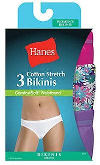 UHET42 Hanes Women's ComfortSoft Cotton Stretch Bikini