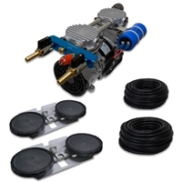 Pro Aeration, Deep Water System for Ponds and Lakes - (1) 1/2HP, 3.9 CFM Rocking Piston Compressor, 200' of 3/8" Weighted Tubing, (2) Double-10" EPDM Self-Sinking Diffuser Disc Assemblies - APRPS2