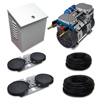 Air Pro System with 6.7 CFM Rocking Piston Compressor with Post Cabinet, Cooling Fan, 200' of 5/8" Weighted Tubing (2) Double-10" EPDM Diffusers - APXLRPS2-WPM
