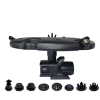 Aqua Marine Floating Fountain with 36" Float, (6) Interchangeable Nozzles for 8 Unique Spray Patterns, 1 HP Pump with 100' Cord and (3) 3-Watt White Light Kit with Remote - AQF100003X3W-100