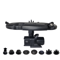 Aqua Marine Floating Fountain with 36" Float, (6) Interchangeable Nozzles for 8 Unique Spray Patterns, 1.2 HP Pump with 100' Cord and (3) 3-Watt White Light Kit with Remote - AQF125003X3W-100