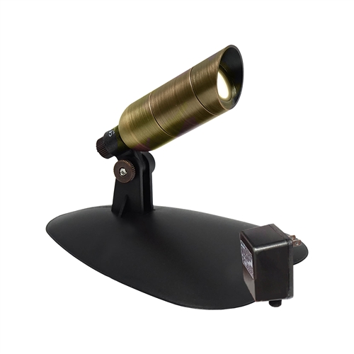 LumiNight Pond and Landscape Lighting - Brass 1-Watt LED Brass Mini Spotlight (Add-On, Transformer Not Included) - BS-SL1W-KIT