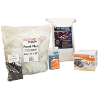Large Fall and Winterization Bundle with Pond Net, Deicer, Cold Weather Fish Food and Cold Water Bacteria - FWKITLRG