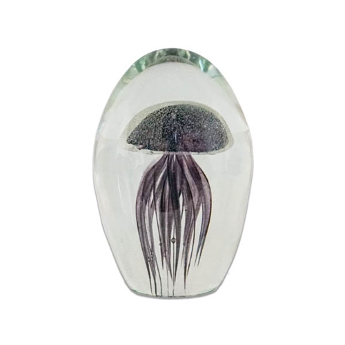 JF-S3-DP - Small 3" Deep Purple Glass Jellyfish Paperweight