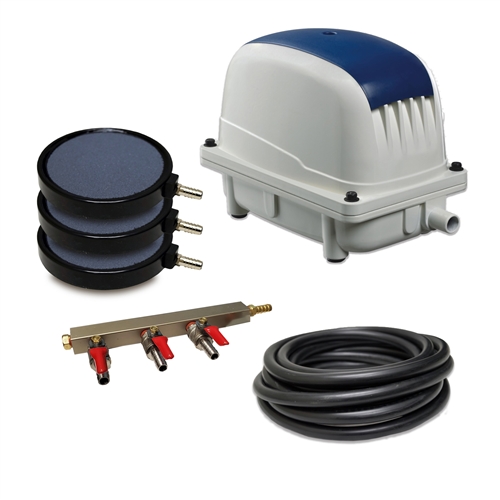 PAK-80K - Patriot Pond 3.0 CFM Aeration Kit with 40' of 3/8" Tubing & 8" Air Diffuser (x3)