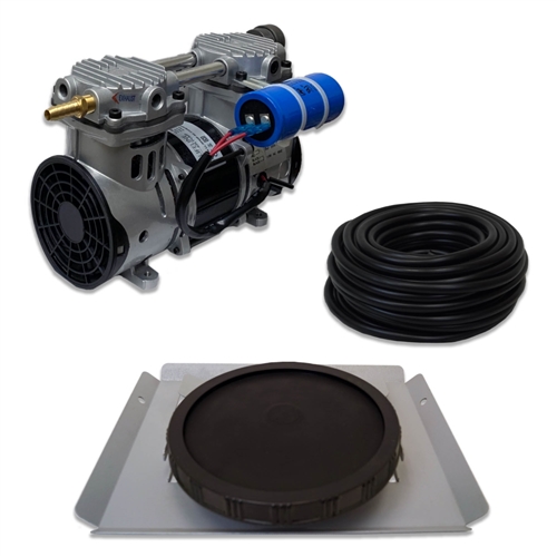 Pro Aeration, Deep Water System for Ponds and Lakes - (1) 1/2HP, 3.9 CFM Air Compressor, (1) Single-10" EPDM Rubber Diffuser Disc Assembly - PARP-60KSD1