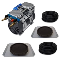 Pro Aeration, Deep Water System for Ponds and Lakes - (1) 1HP, 6.7 CFM Air Compressor, (2) Single-10" EPDM Rubber Diffuser Disc Assemblies - PARP-80KSD2