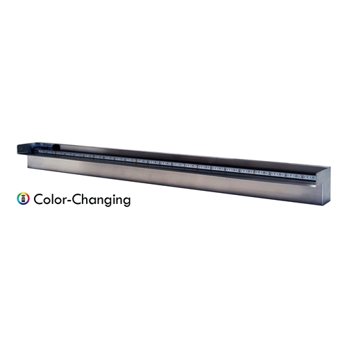 Steel Elegance 48" Color Changing Lighted Stainless Steel Spillway - STE48CC