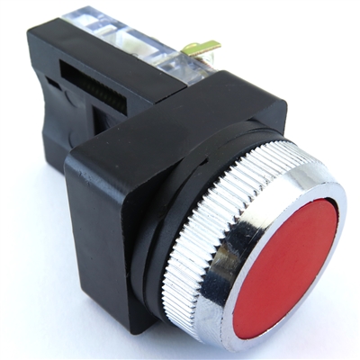 PB-30MOMF-R-11 30MM MOMENTARY FLUSH RED PUSH BUTTON 1NO 1NC