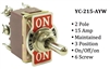 Toggle Switch - YC-215-AYW - Screw - 2-Pole - Maintained - 3 Position (On/Off/On) - 15A