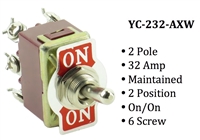 Toggle Switch YC-232-AXW Screw 2-Pole Maintained 2 Position 32A