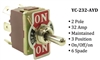 Toggle Switch YC-232-AYD Spade 2-Pole Maintained 3 Position (On/Off/On) 32A