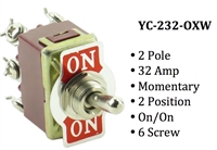 Toggle Switch YC-232-OXW Screw 2-Pole - Momentary -2 Position 32A