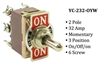 Toggle Switch - YC-232-OYW - Screw - 2-Pole - Momentary - 3 Position (On/Off/On) - 32A