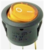 YuCo YC-2SCI-A Round Rocker Switch Single Pole, Double Throw (SPDT) On/Off - Amber