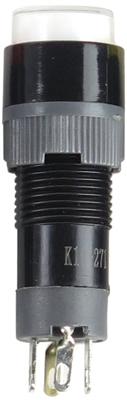 YuCo YC-10I-MOM-YW-6 10mm Round Illuminated 5-Pin Push Button - Momentary - 12V AC/DC - White