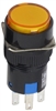 YuCo YC-16I-MAIN-YY-6 16mm Round Illuminated 5-Pin Push Button - Maintained - 12V AC/DC - Yellow