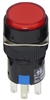 YuCo YC-16I-MOM-YR-1 16mm Round Illuminated 5-Pin Push Button - Momentary - 24V AC/DC - Red