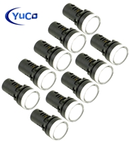 YuCo YC-22W-1 EUROPEAN STANDARD TUV CE LISTED 22MM LED PANEL MOUNT INDICATOR LAMP WHITE 24V AC/DC