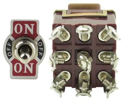 Toggle Switch - YC-332-OYW - Screw - 3-Pole - Momentary - 3 Position (On/Off/On) - 32A