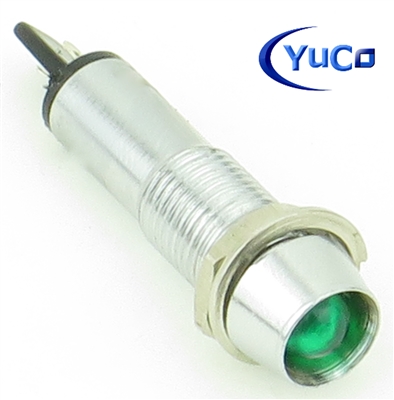 PACK OF 10 YuCo YC-7TRS-24G-12-10 GREEN LED 7MM 12V AC/DC