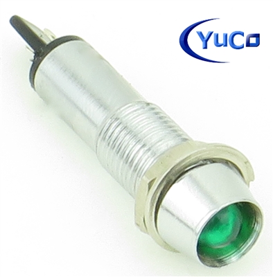 PACK OF 10 YuCo YC-7TRS-24G-12-N-10 GREEN INCANDESCENT 7MM 12V AC/DC