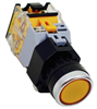 Yuco 22mm Illuminated Flush Push Button - Maintained - 12V AC/DC - Yellow