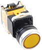 Yuco 22mm Non-Illuminated Flush Push Button - Momentary - Yellow