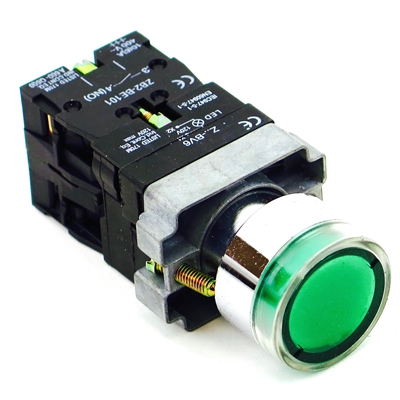 YC-P22XTMO2-FIG-120V  Illuminated Green Push Button