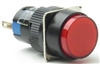 YuCo YC-PLI-16T-YR-1 16mm Round Illuminated 2-Pin Pilot Light - 24V AC/DC - Red