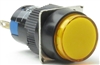 YuCo YC-PLI-16T-YY-1 16mm Round Illuminated 2-Pin Pilot Light - 24V AC/DC - Yellow