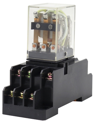 YC-REC-3P5A-1D PBC-REC-3P5A-24DC/SOCKET  ICE CUBE GENERAL PURPOSE RELAY DRY CIRCUIT SQUARE BASE 11-BLADE 3PDT 5AMP 24V DC-COIL .INCLUDED PBC-SOCKET-REC-3P5A SOCKET