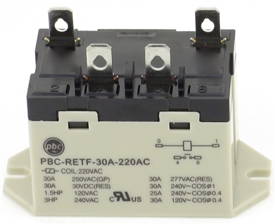 YC-RETF-30A-3 PBC-RETF-30A-220AC GENERAL PURPOSE RELAY TOP FLANGE MOUNT CONTACT FORM 30AMP 220V-COIL