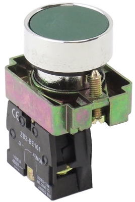 YC-XB2-BA31-10 Green Flush Push Button 1NO Contact Block