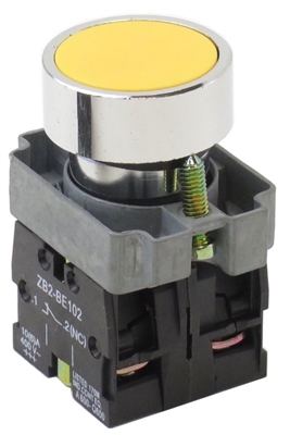YC-XB2-BA55-11  DIRECT REPLACEMENT FITS XB2-55  TELEMECANIQUE YELLOW PUSH BUTTON  MOMENTARY FLUSH 1NO/1NC