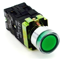 REPLACEMENT FITS TELEMECANIQUE XB2BW3365 22MM GREEN FLUSH PUSH BUTTON MOMENTARY ILLUMINATED 120V AC/DC INCLUDED 1NO/1NC ZB2BE101 ZB2BE102 CONTACT BLOCKS AND 1 Z-BV6 CONTACT BLOCK 120V