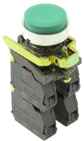 YC-XB4-BL31-22 YC-P22XTMO1-EG-22 DIRECT REPLACEMENT FITS TELEMECANIQUE GREEN EXTENDED PUSH BUTTON MOMENTARY METAL 2NO/2NC LAY4-BE101,LAYBE102 CONTACT BLOCKS .