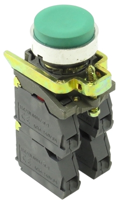 YC-XB4-BL31-22 YC-P22XTMO1-EG-22 DIRECT REPLACEMENT FITS TELEMECANIQUE GREEN EXTENDED PUSH BUTTON MOMENTARY METAL 2NO/2NC LAY4-BE101,LAYBE102 CONTACT BLOCKS .