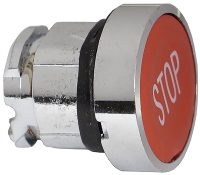 YC-ZB4-BA34 Red Flush Push Button Head marked "STOP" for XB4 Push Buttons