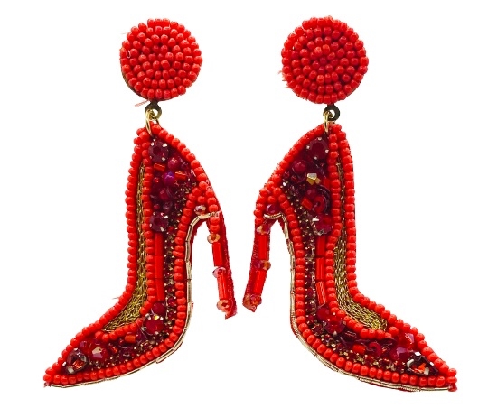 Seed Bead Red Stiletto