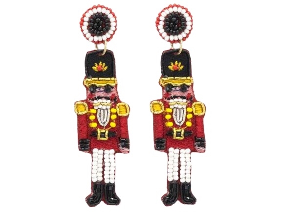 Seed Bead Christmas Earrings
