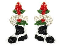 Seed Bead Christmas Earrings