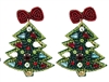 Seed Bead Christmas Earrings