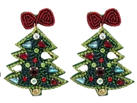 Seed Bead Christmas Earrings