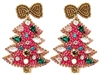 Seed Bead Christmas Earrings
