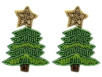 Seed Bead Christmas Earrings