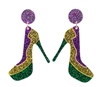 Acrylic Glitter Mardi Gras Stilletto