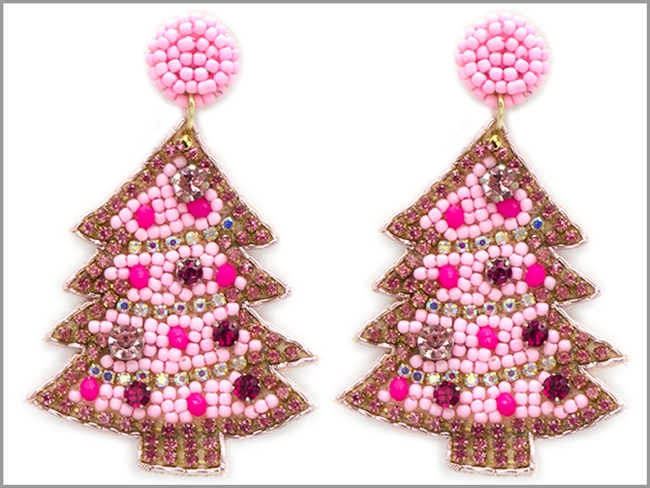 Seed Bead Christmas Earrings